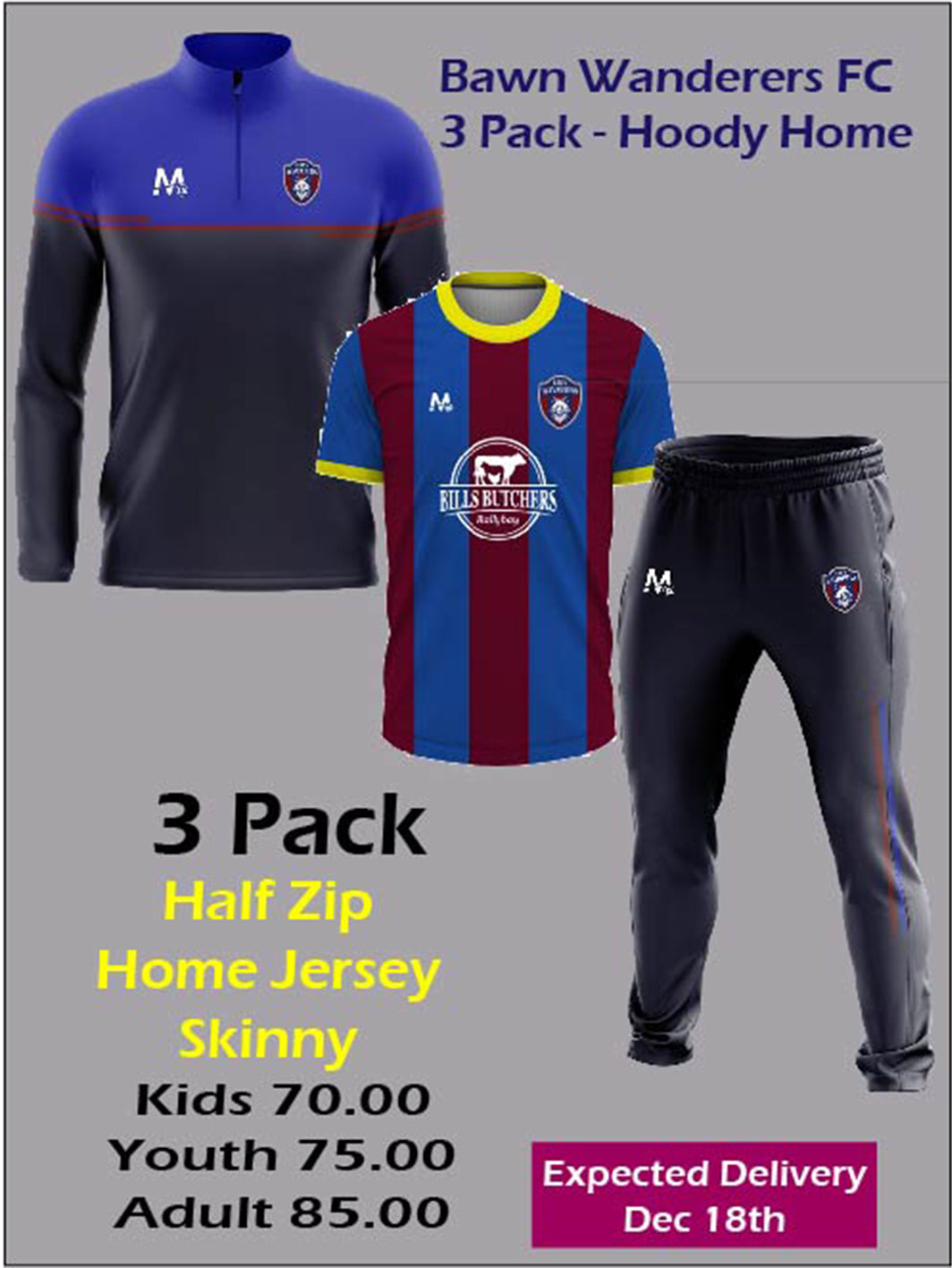 Bawn 3 Pack - Half Zip Home
